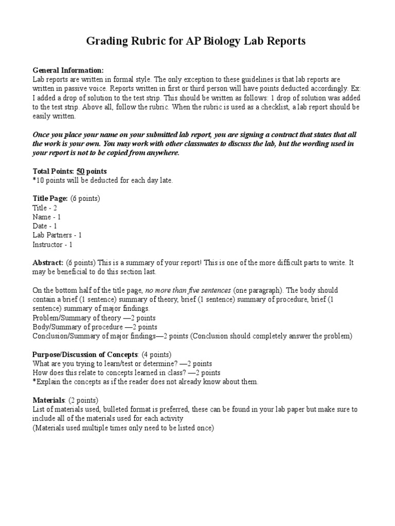 Lab Report Rubric PDF Epistemology Learning