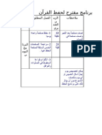 برنامج مقترح لحفظ القرآن