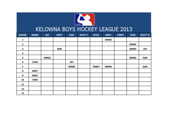 Hockey Draft Grid | PDF