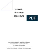 Pierre Michel, "Lucidité, Désespoir Et Écriture"