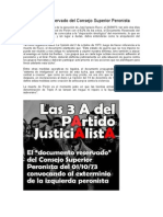 Documento Reservado Del Consejo Superior Peronista