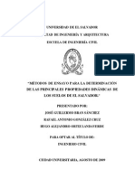 Métodos de Ensayo Para La Determinación de Las Principales Propiedades Dinámicas en Los Suelos de El Salvador