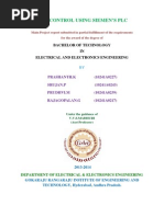 Lift Control Using Siemen'S PLC: Bachelor of Technology IN Electrical and Electronics Engineering
