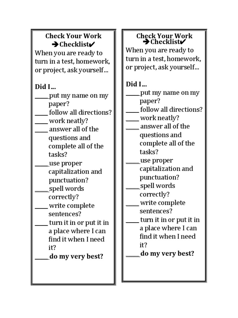 Final Checklist Before Submission | PDF | Career & Growth | Language ...