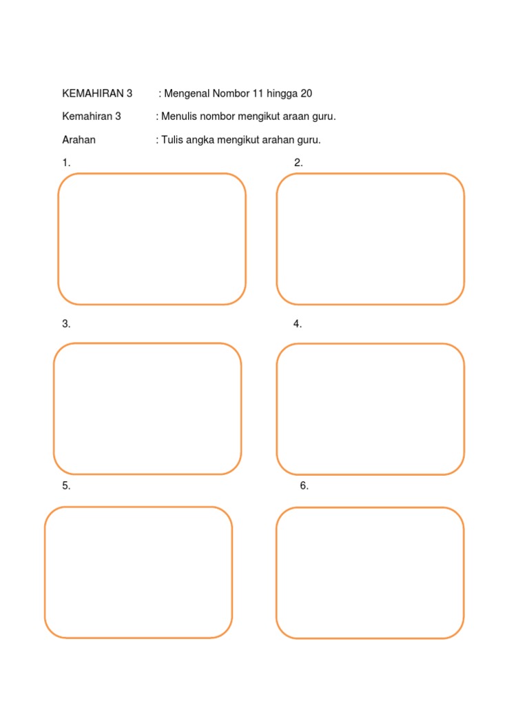 Mengenal Dan Menulis Nombor 11 20 Pdf