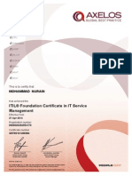 ITIL® Foundation Certificate in IT Service Management: Mohammad Nurain