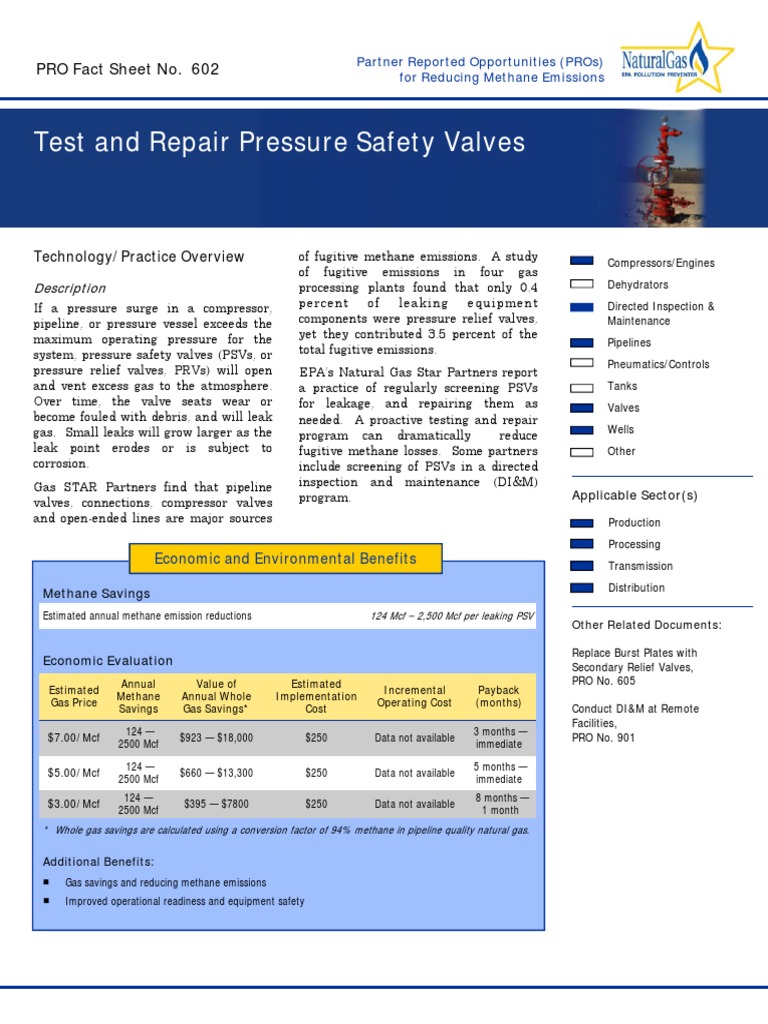 Test and Repair Pressure Safety Valves | PDF