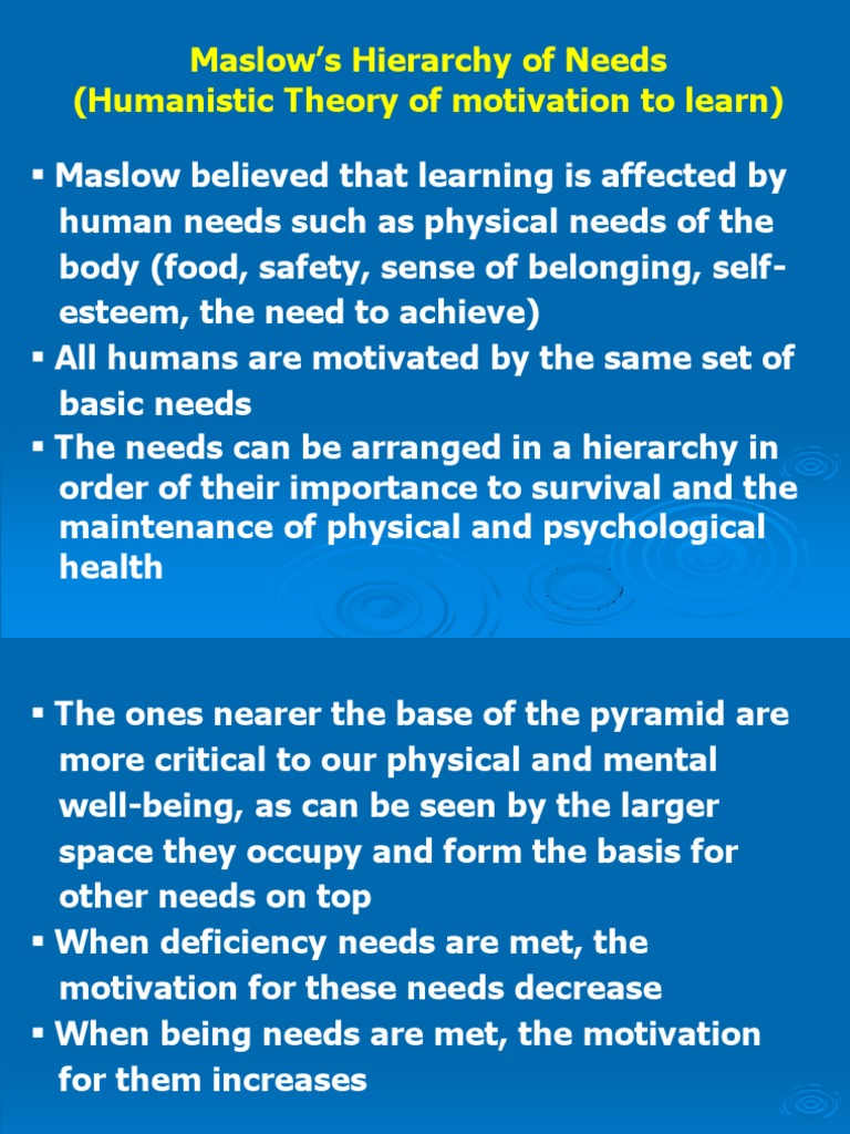 Understanding Maslow's Needs Hierarchy | PDF | Motivation | Motivational