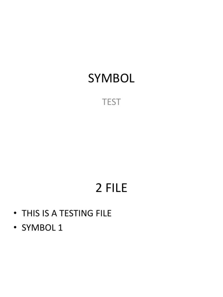 Testing File Overview and Symbols | PDF