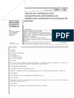 NBR 11106-1989 - Cálculo de Ventilação Para Compartimento de Baterias Em Plataformas Marítimas de Produção de Petróleo