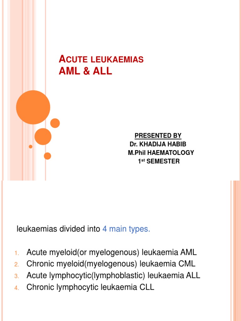 Acute Myeloid Leukemia Overview | PDF | Leukemia | Hematopoietic Stem ...
