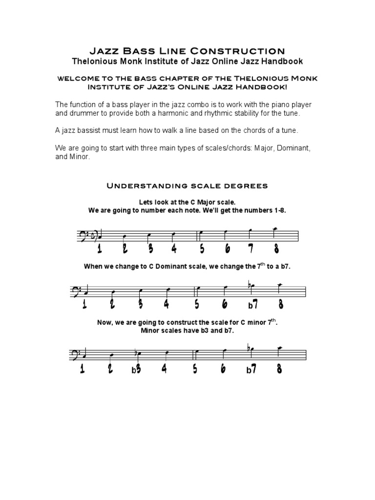 Jazz Bass Line Construction PDF