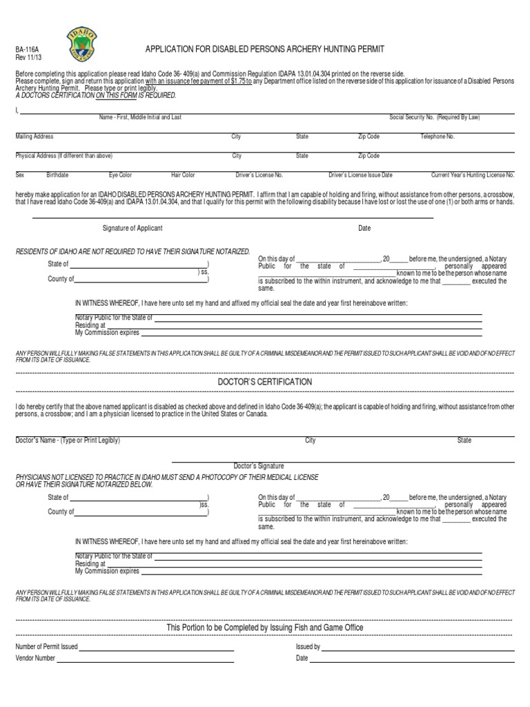 bow hunting permit