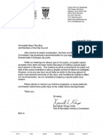 Dubuque Parks and Recreation Letter
