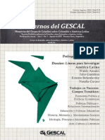 Revista "Cuadernos Del GESCAL. Memorias Del Grupo de Estudios Sobre Colombia y América Latina" (No. 1, Agosto de 2013)