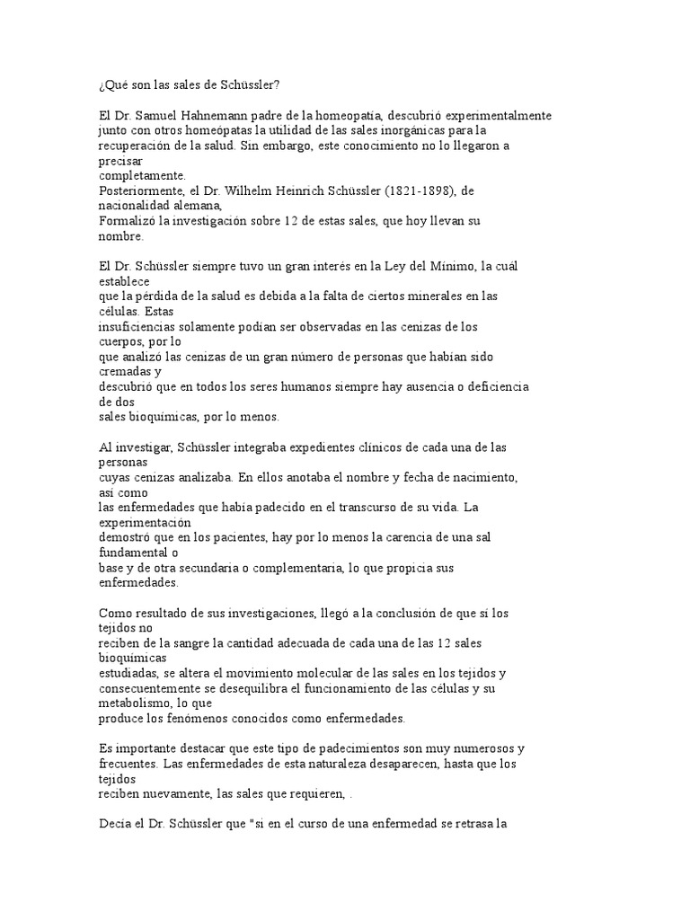 Las Sales de Schussler PDF sal Homeopatía