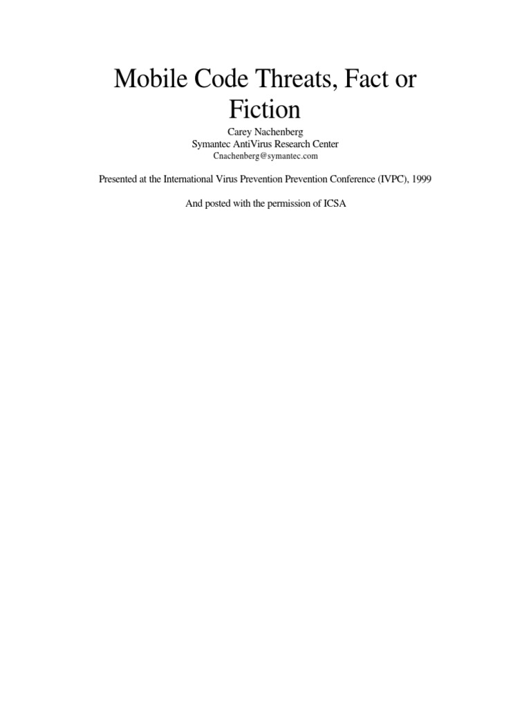 Mobile Code Threats, Fact or Fiction | PDF | Java Script | Malware