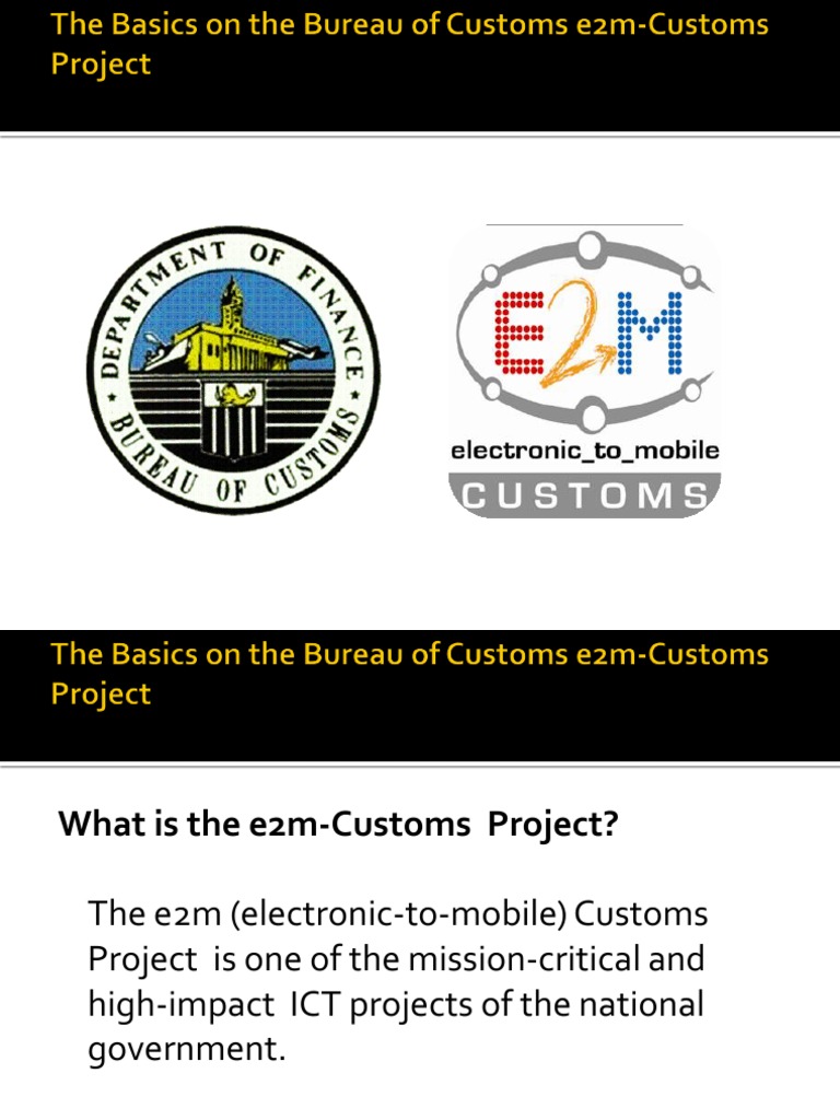 The Basics On The Bureau of Customs E2m-Customs, PDF