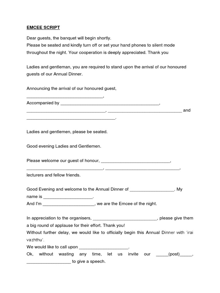 Emcee Script Pdf
