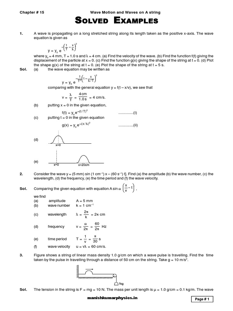 Wave Motion and String Dynamics | PDF | Waves | Wavelength