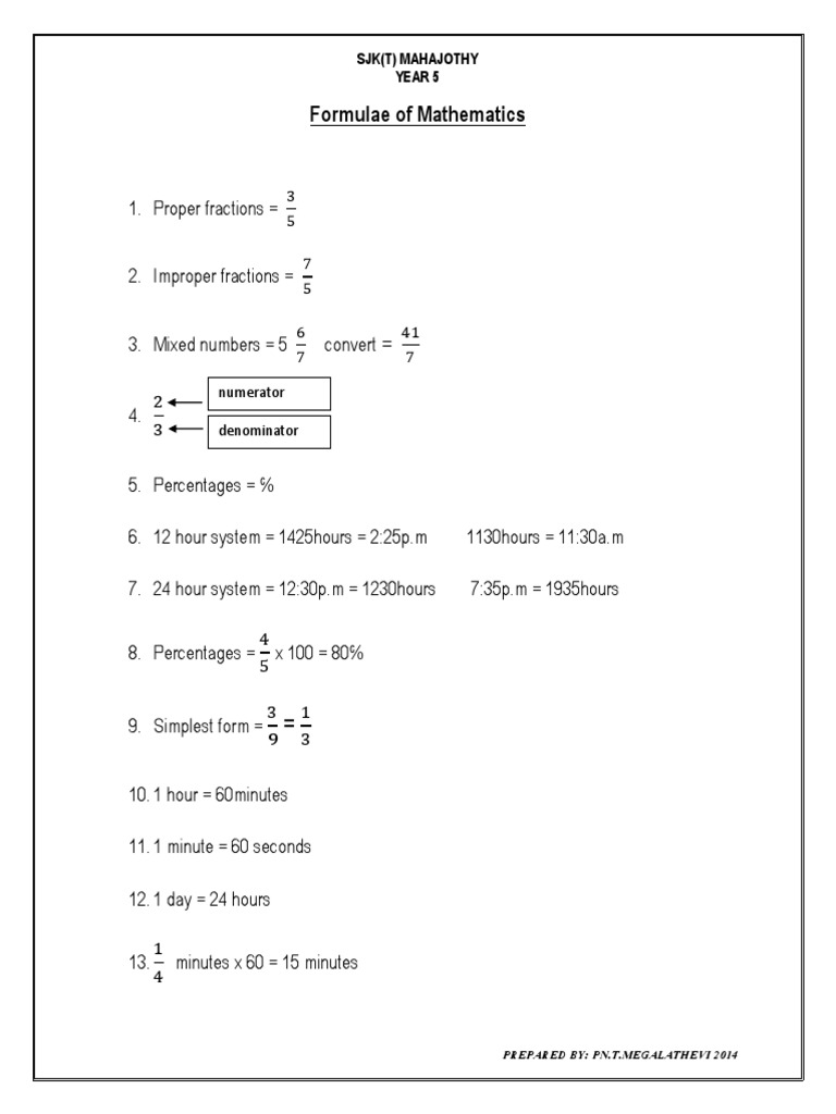 Mathematics: Numerator and Denominator | PDF | Teaching Methods ...