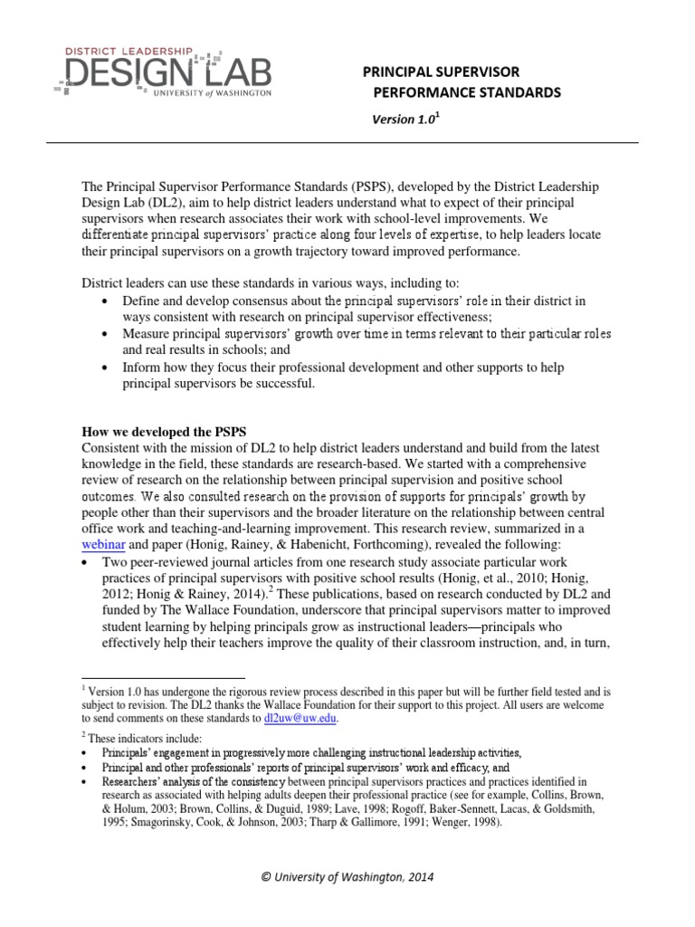 DL2 PS Performance Standards (Version 1.0) | PDF | Leadership | Evaluation