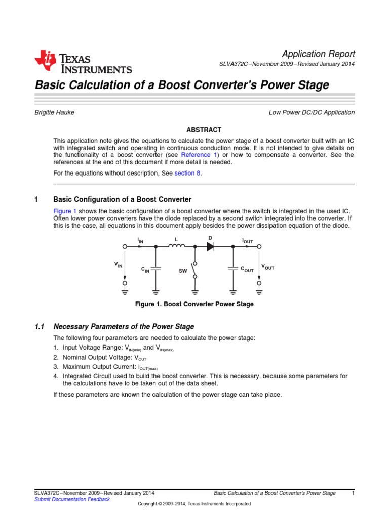 Basic Calculation of A Boost Converter's Power Stage PDF Capacitor