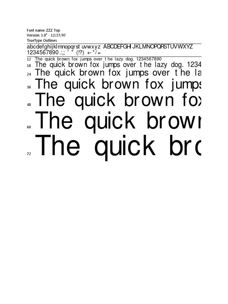 ZZZ Top (TrueType) | PDF