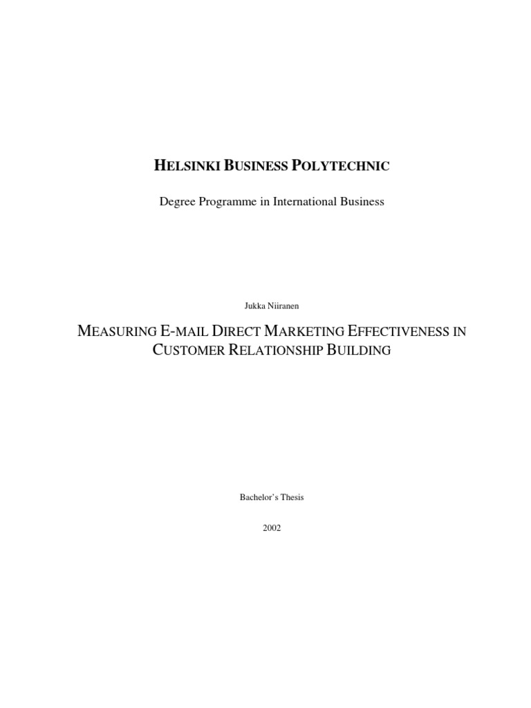 Mba marketing thesis pdf