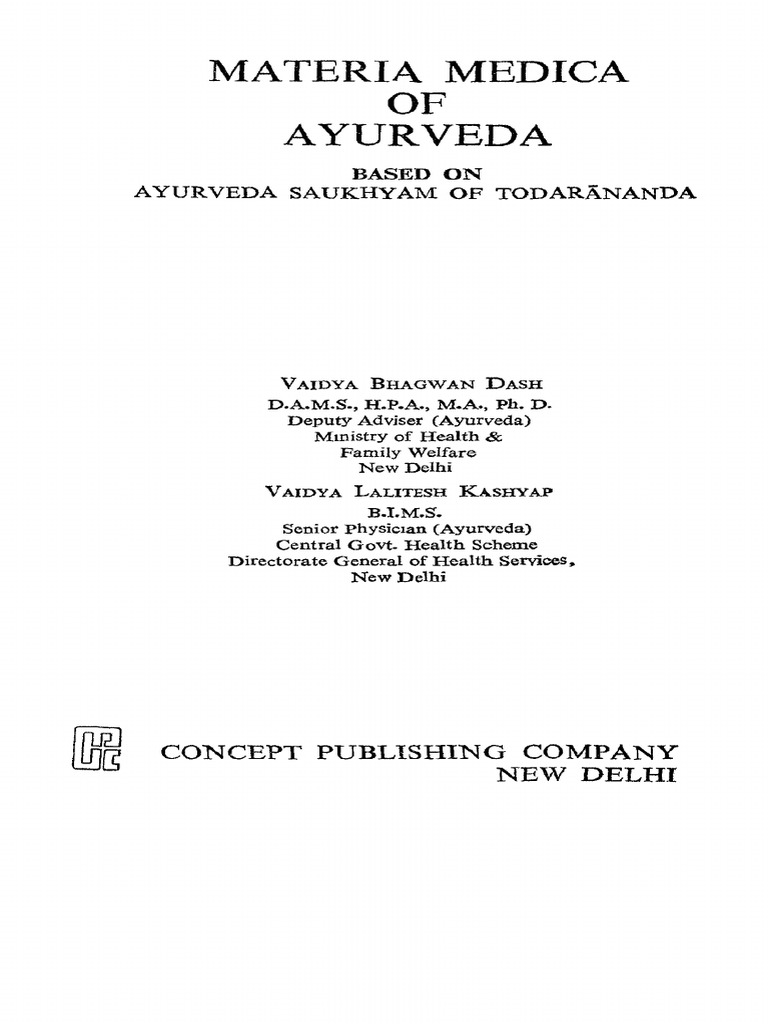 Sora Materia Medica of Ayurveda Based On Ayurved Saukhyam | PDF | Milk