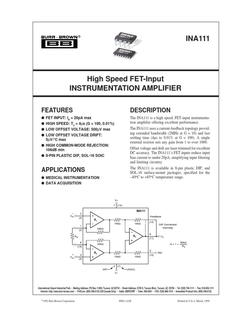 Features Description | PDF | Amplifier | Field Effect Transistor