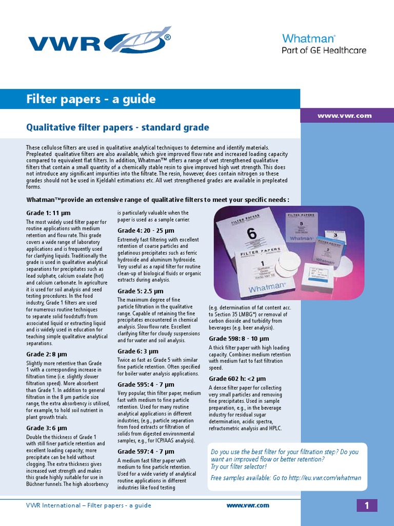 Whatman_filter_paper_guide_en_VWR.pdf Filtration Precipitation
