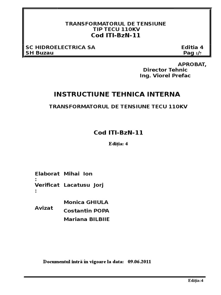 ITI 36 TECU - 110kv-x | PDF