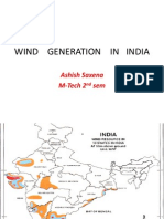 Wind Generation in India: Ashish Saxena M-Tech 2 Sem