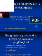Araling Panlipunan IV Ekonomiks Kaugnyan Ng Demand at Presyo