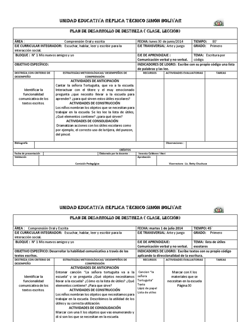 Formato de Planificacion2014 | PDF | Educación de la primera infancia ...