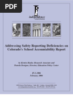 Download Addressing Safety Reporting Deficiencies on Colorados School Accountability Report by Independence Institute SN23852184 doc pdf