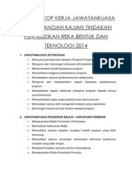 Senarai Skop Kerja Jawatankuasa Pembentangan Kajian Tindakan Penyelidikan Reka Bentuk Dan Teknologi 2014