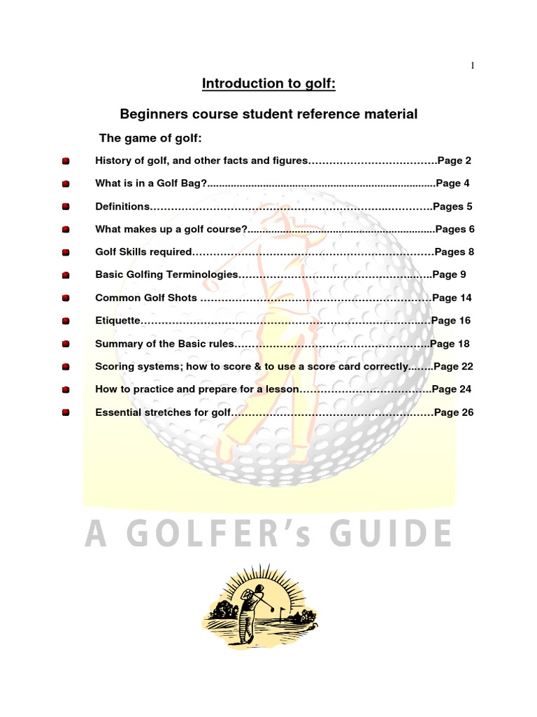Beginner's Guide to Golf Essentials | PDF