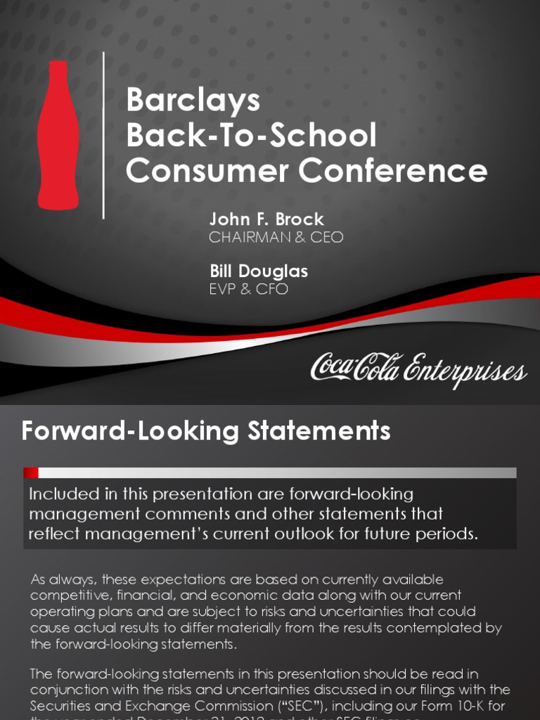 Barclays Back To School Consumer Conference PDF Free Cash Flow