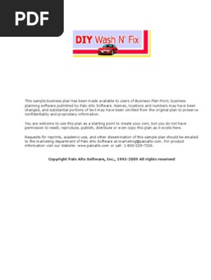 Car Wash Business Plan