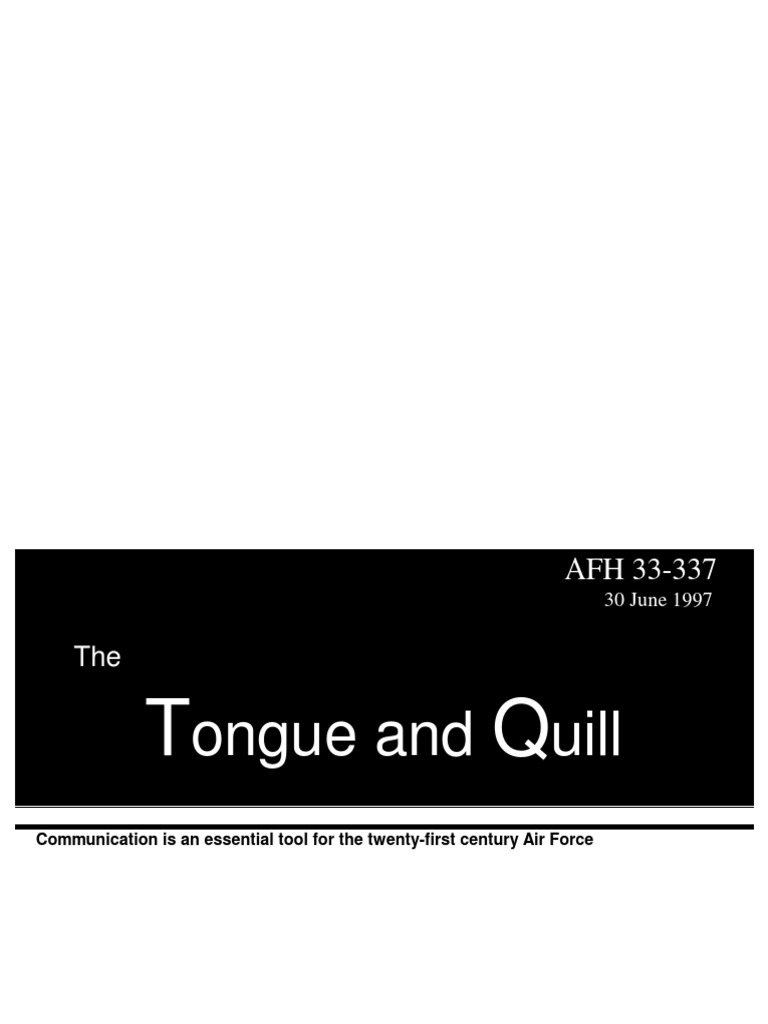 The Tongue and Quill PDF United States Air Force
