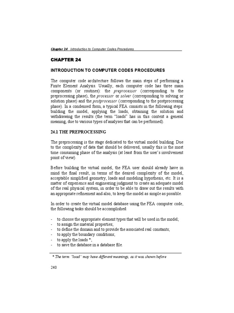 Chapter 24 - Main Steps in Fea - A4 | PDF