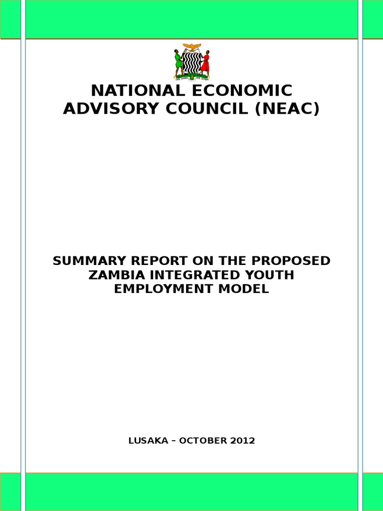 National Economic Advisory Council (Neac) Summary Report On The