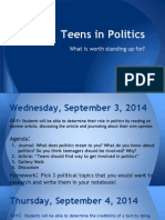 Teens in Politics: What Is Worth Standing Up For?