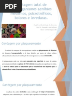 Contagem Total de Microrganismos Aeróbios Mesófilos, Psicrotróficos
