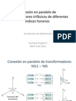 Conexión en paralelo de transformadores trifásicos con diferentes índices de transformación