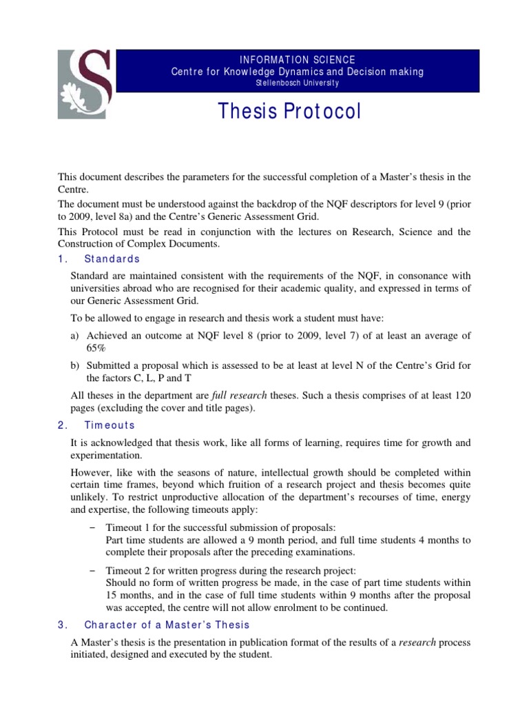 thesis protocol submission form