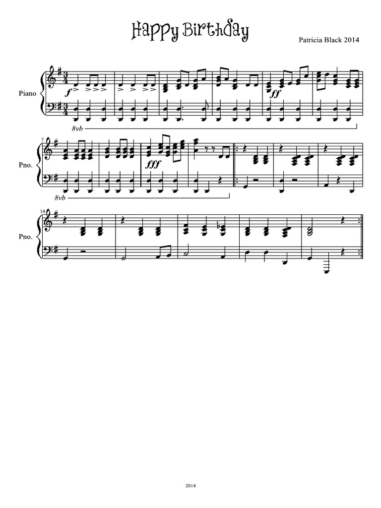 Not Angka Piano Happy Birthday Not Angka Happy Birthday To You