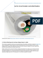 Sizing of Power Cables For Circuit Breaker Controlled Feeders Part 3